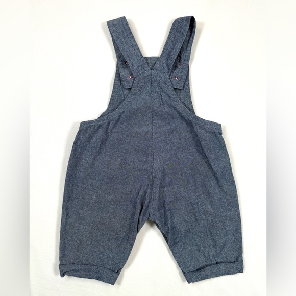 DISNEY‎ Baby Mickey Overalls 0/3M Chambray Cartoon Patch Playful Cute - Picture 10 of 10